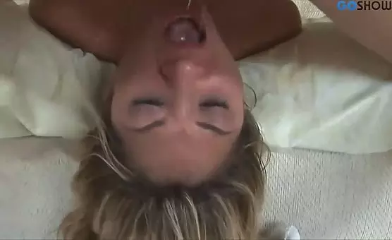 Throat Soaked with Saliva as She Swallows His Penis Whole